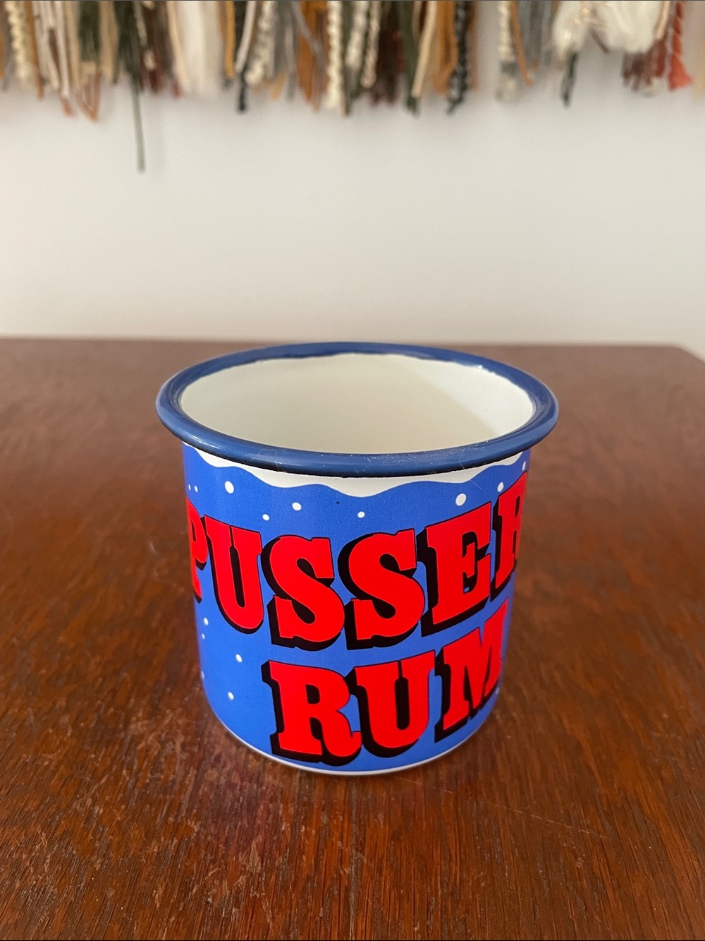 Pusser's Rum Blue Enamel Camp Cup